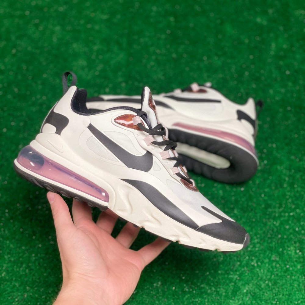 Nike Air Max 270 React Low Top Womens Casual Shoe White Rose CU4752-100 Size 8.5